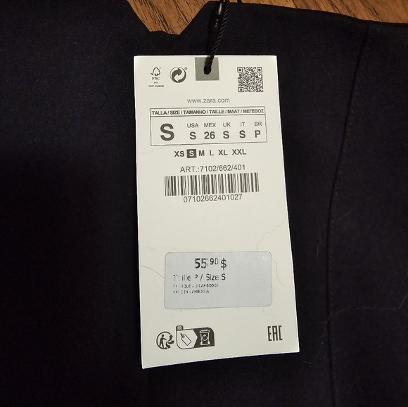 Navy tapered cigarette style pants - Picture 5 of 5